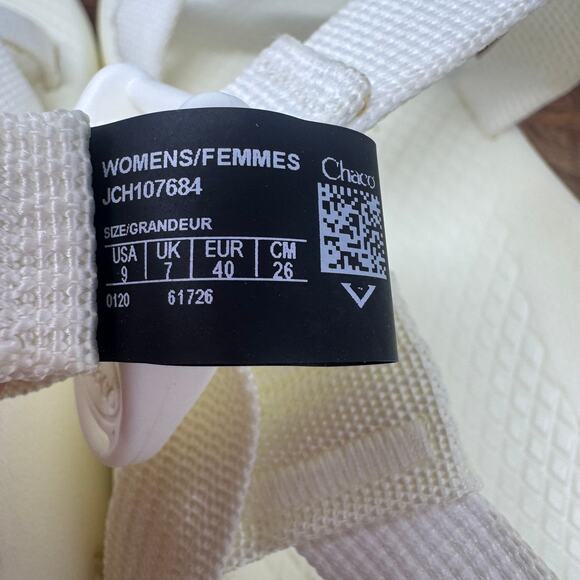 Chaco Z/1 White/Cream Single Strap Outdoor Open Toe Classic Sandals Women's 9 - Picture 11 of 12